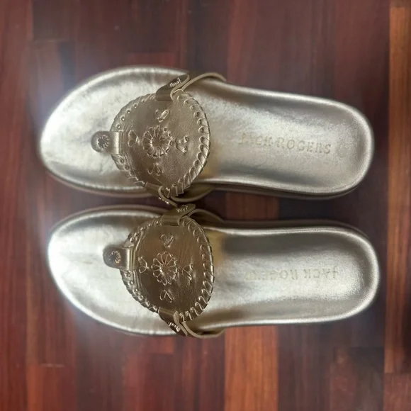 Jack Rogers Gold Sandals- Size 9.5 - Picture 2 of 5